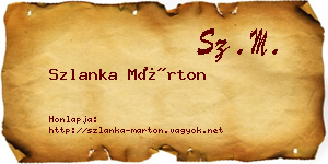 Szlanka Márton névjegykártya